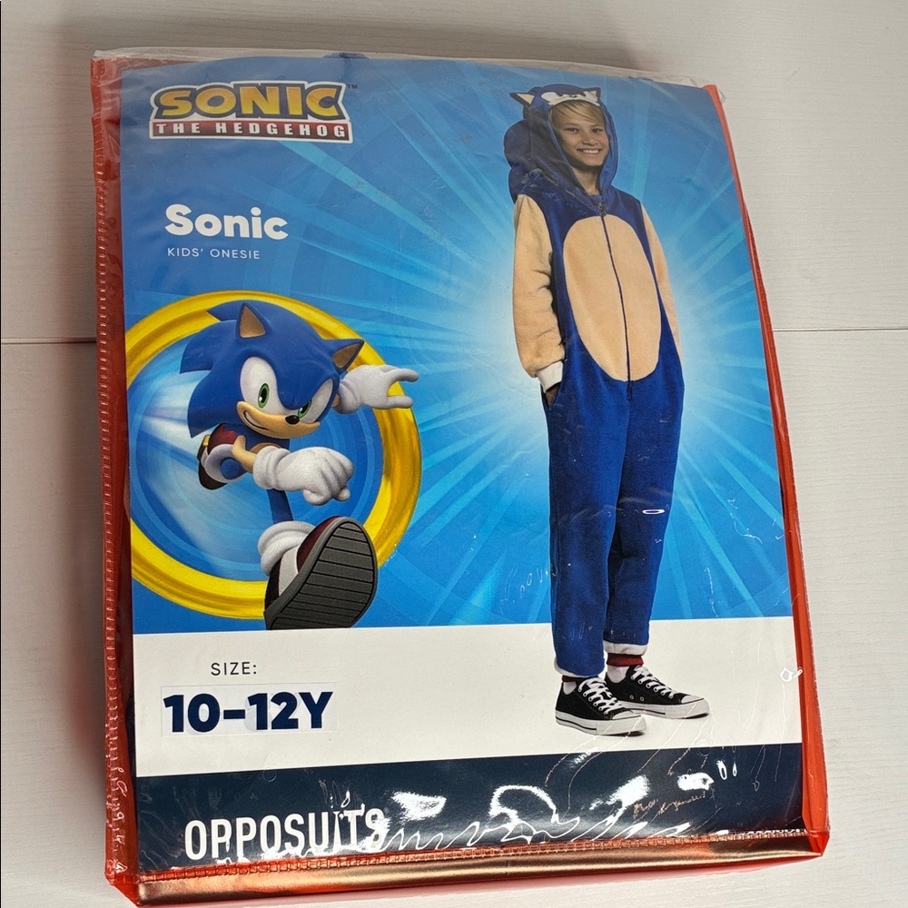 Sonic The Hedgehog Kids' Blue Onesie Costume (10-12Y)